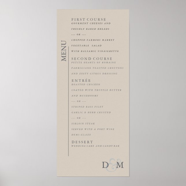 poster de Menu de Casamento Perfeitamente Pálido d (Frente)