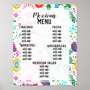 poster de menu mexicano