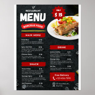 Poster de Menus comida