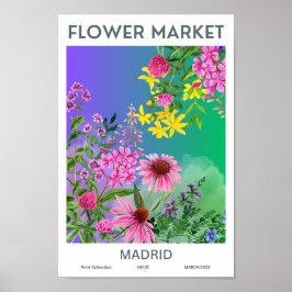 Poster de Mercado de Flor Colorida Madrid