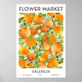 Poster de Mercado de Flores Coloridas Valencia