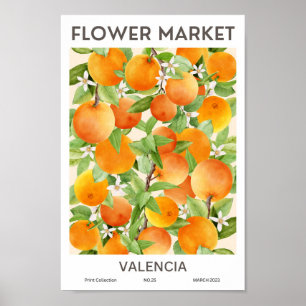 Poster de Mercado de Flores Coloridas Valencia