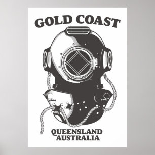 poster de mergulho na Austrália na costa Dourada 