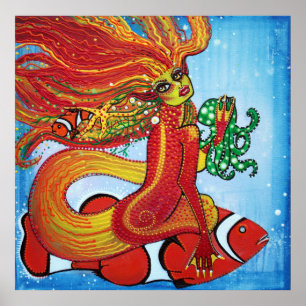 Poster de Mermaid de Peixe-Palha