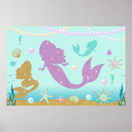 Poster de Mermaid Party Backdrop