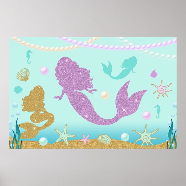 Poster de Mermaid Party Backdrop (Frente)