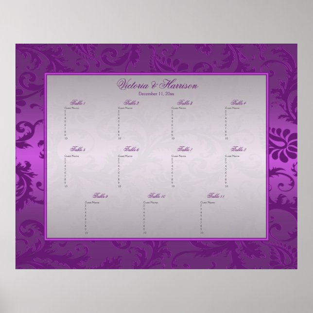 Poster de Mesa de assento de  de Prata e Damasco P (Frente)