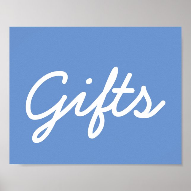 Poster de Mesa de presente do chá de fraldas - Azu (Frente)