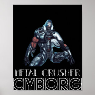 Poster de metal triturador Cyborg