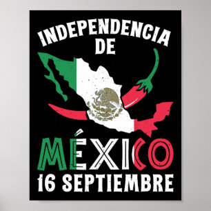 Poster De Mexico 16 Septiembre Independência Mexicana 1