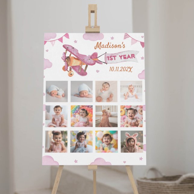 Poster de Milestone de Foto de Aniversário do Aviã (Criador carregado)