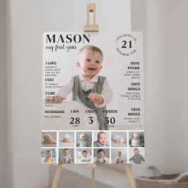 Poster de Milestone de Foto de Primeiro Aniversári