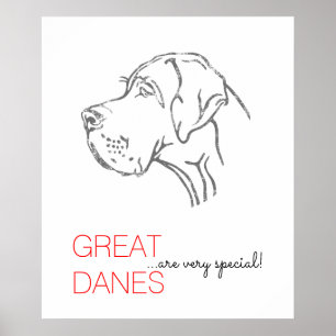 Poster de Minimalistic great dane