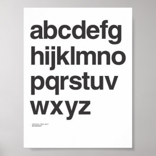 Poster de minúsculas de Helvetica