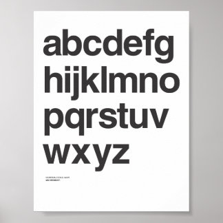 Poster de minúsculas de Helvetica