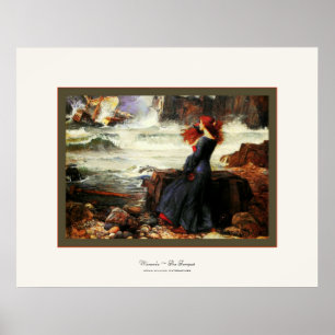 Póster ~ de Miranda o ~ John W. Waterhouse da tempestade