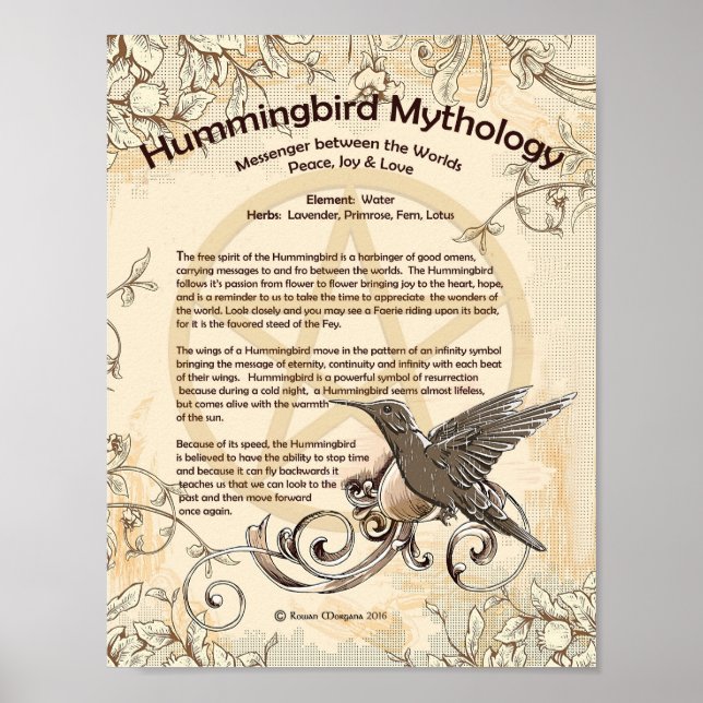 POSTER DE MITOLOGIA HUMMINGBIRD (Frente)