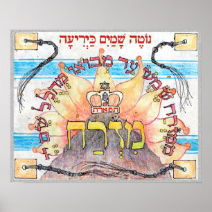 Poster ~ de Mizrach "do leste" no hebraico, sentido para