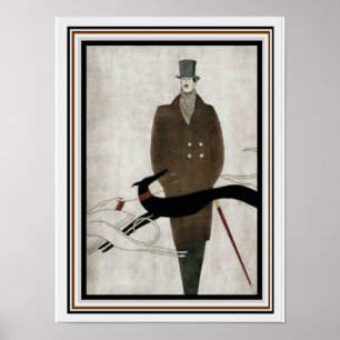 Poster de Moda de Art Deco Men 12 x 16