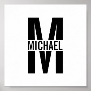 Poster de Monograma e Nome Personalizado