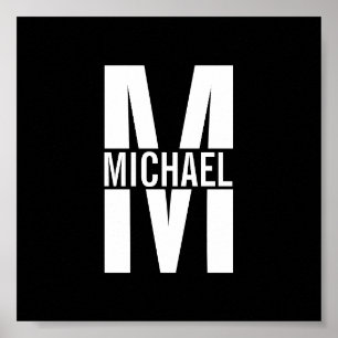 Poster de Monograma e Nome Personalizado