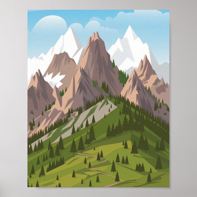 Poster de Montanha dos Alpes Suíços (Frente)