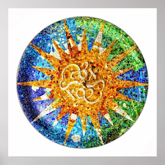 Poster de mosaicos Park Guell (Frente)