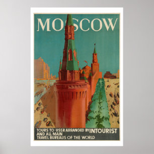 Poster de Moscovo Intourist do vintage