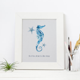 Poster de Motivação de Cavalo de Água Tropical