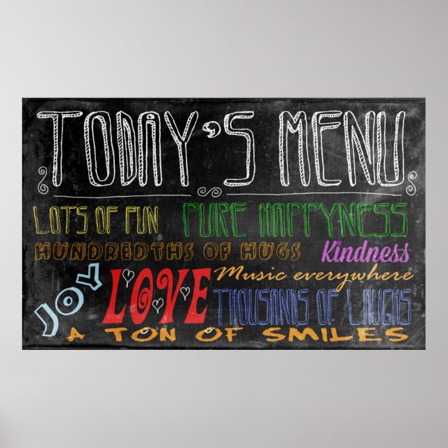 Poster de motivação do Menu de Hoje (Frente)