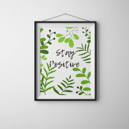 Poster de motivação positiva com botânico