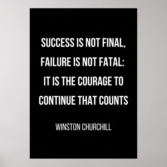 poster de motivação simples, preto e branco (Frente)