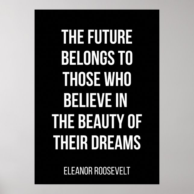 poster de motivação simples, preto e branco (Frente)