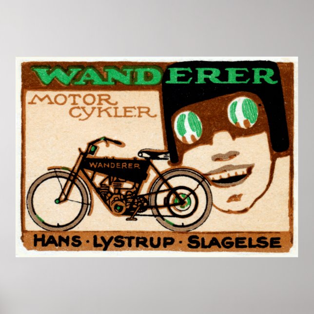 poster de motocicleta de 1910 (Frente)