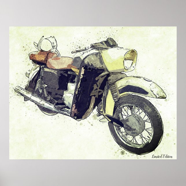 Poster de motocicleta Vintage (Frente)