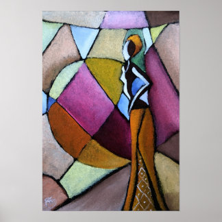Poster de mulher abstrato africana