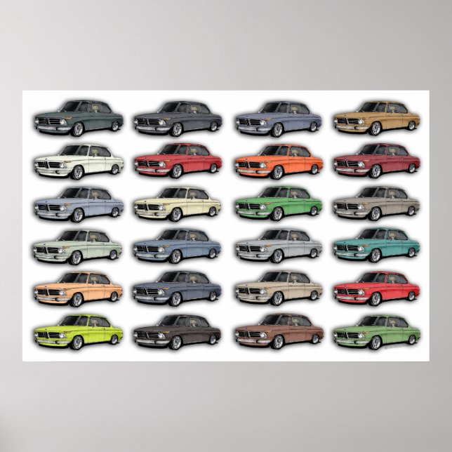Poster de multicarro BMW 2002 (Frente)