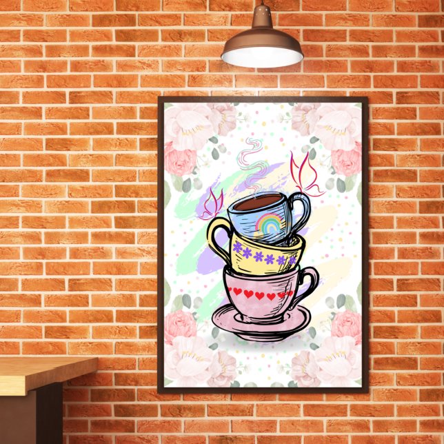 Poster de Muro Colorida de Café Empilhado (Criador carregado)