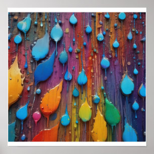 Poster de Muro de Chuva Abstrato