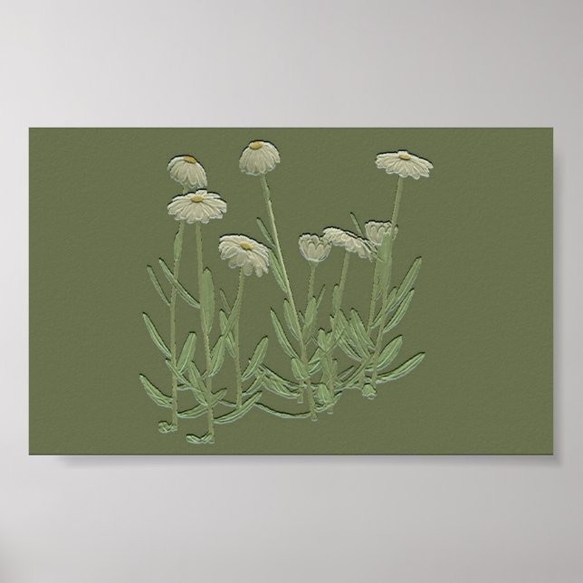 Poster de Muro Verde Daisy (Frente)