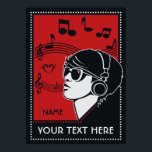 Poster de Música Deco de Texto Personalizado<br><div class="desc">Altere os campos de texto para o que deseja. Você também pode alterar cada fonte e seu tamanho e cor usando a função "Personalizar". Veja na minha loja mais itens com este design.</div>