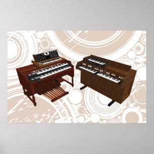 Poster de Música: Teclados Vintage: Modelo 3D