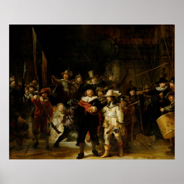 Poster De Nachtwacht, Rembrandt (Frente)
