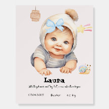 Poster de Nascimento Personalizado - Bebê Adorável