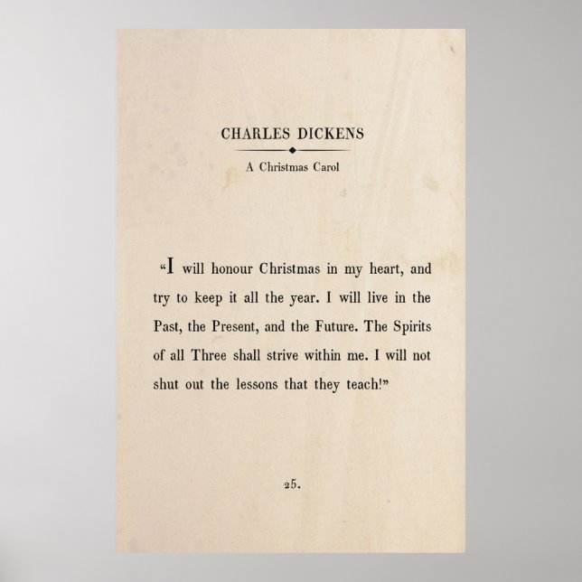 Poster de Natal Charles Dickens (Frente)