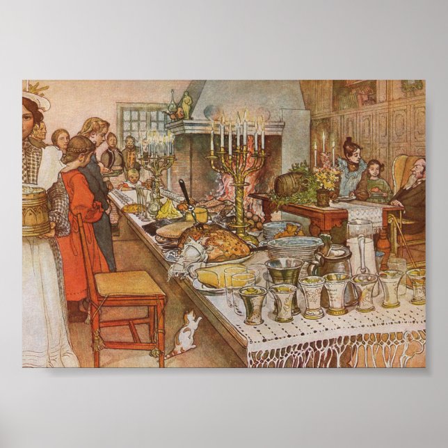 Poster de Natal Eve Carl Larsson 1904 (Frente)