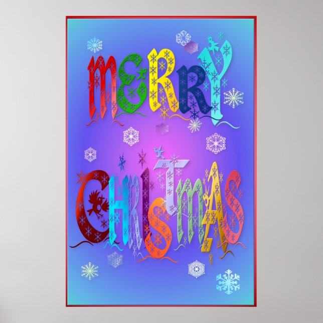 Poster de Natal Feliz e Colorido (Frente)