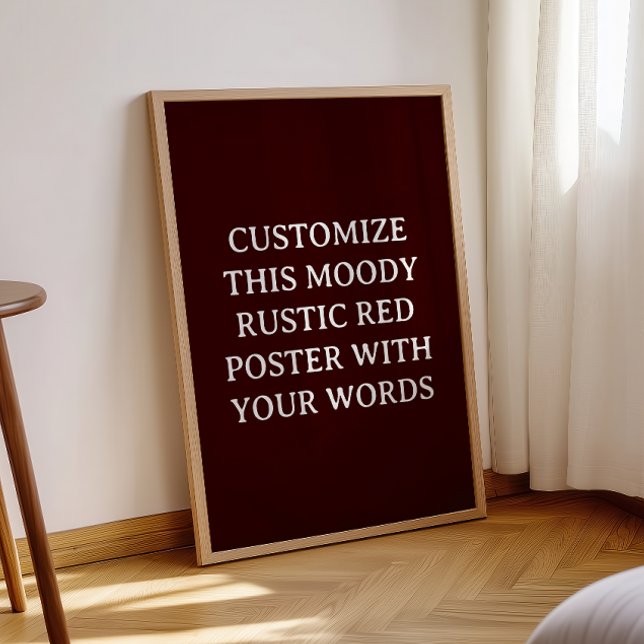 Poster de Natal Rustic Dark Red Custom (Criador carregado)