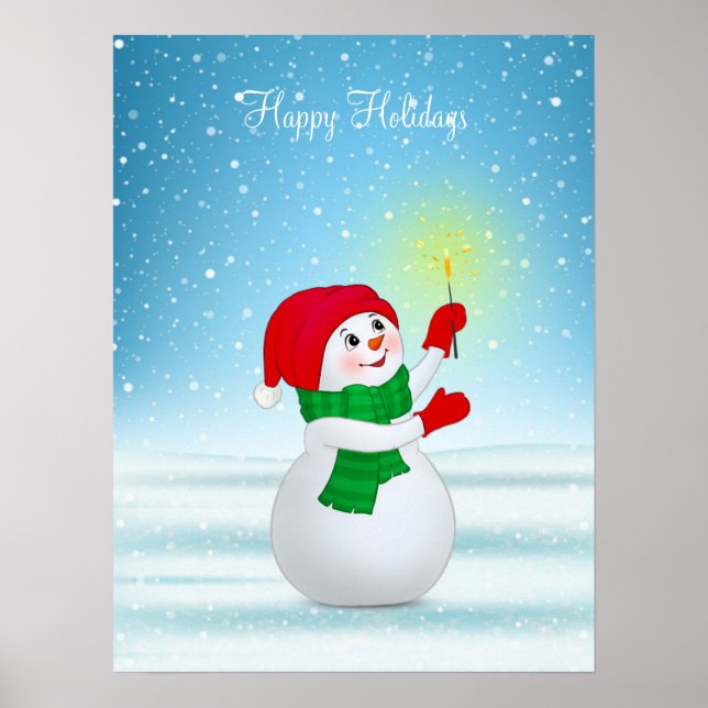 Poster de Natal Snowman (Frente)