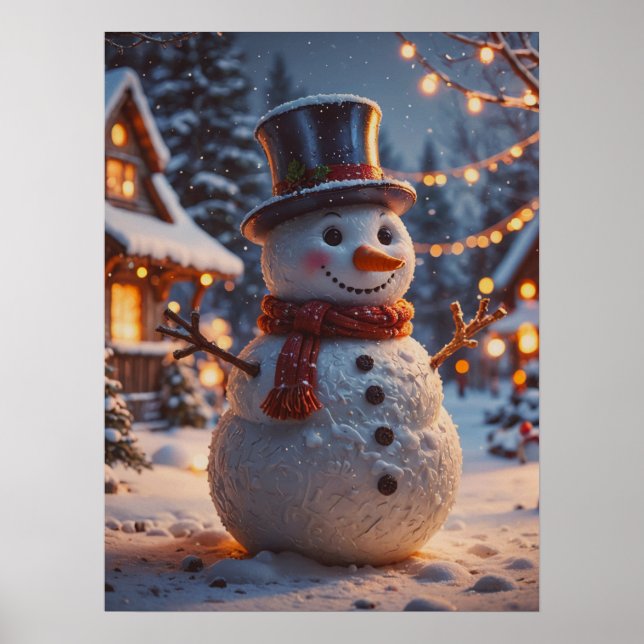 Poster de Natal Snowman (Frente)